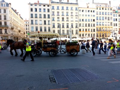 Lyon 1er - Place des Terreaux, passage du pélerinage M de Marie en 2020 (2)