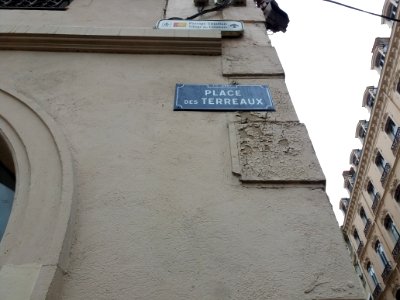 Lyon 1er - Place des Terreaux, plaque photo