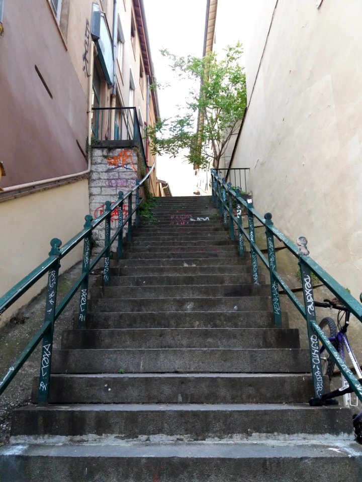 Lyon 1er - Rue Capponi - Escalier côté rue des Tables Claudiennes