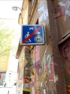 Lyon 1er - Rue des Augustins, panneau de fin de zone de rencontre à 20kmh