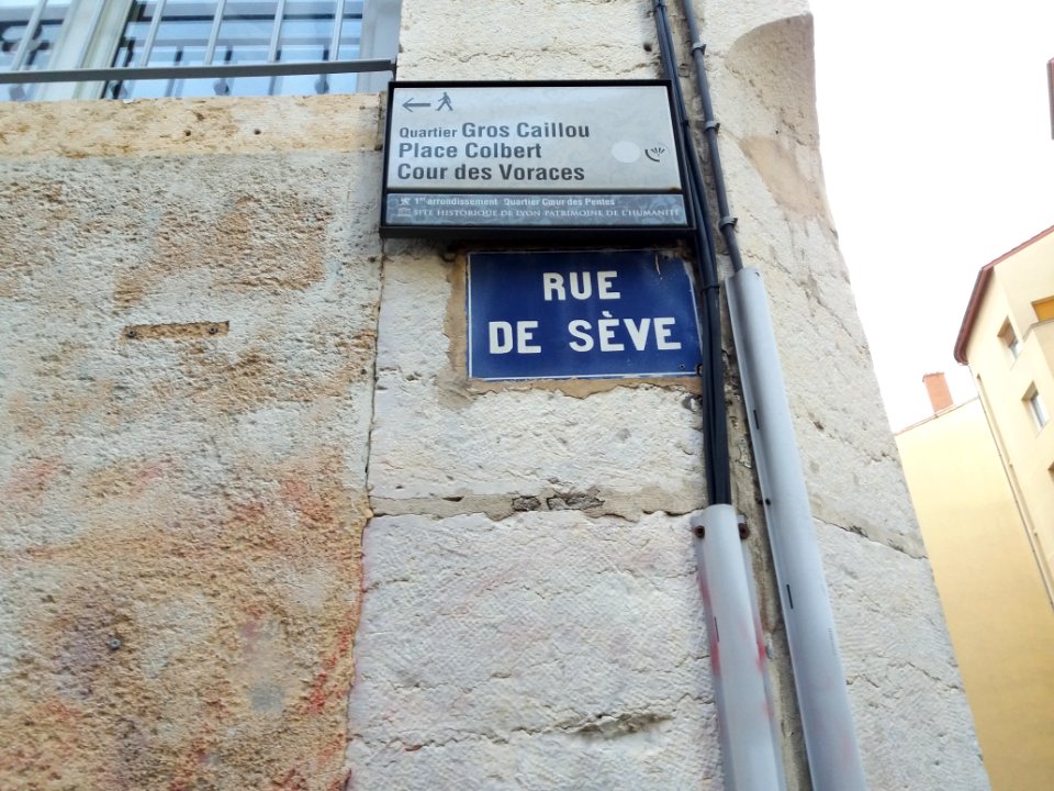 Lyon 1er - Rue de Sève, plaque