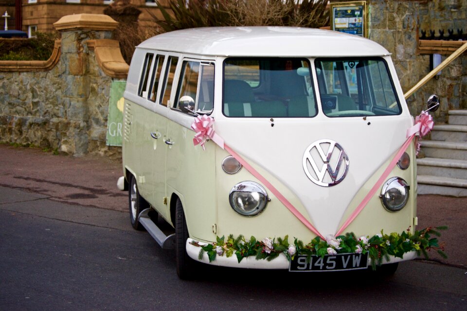 Vintage car transporter van