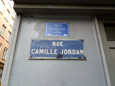 Lyon 1er - Rue Camille Jordan, plaque