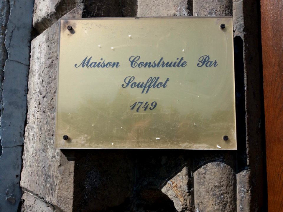 Lyon 1er - Place Louis Chazette, plaque Maison Soufflot