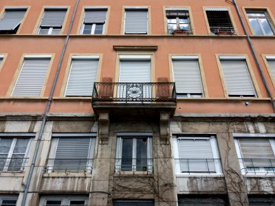 Lyon 1er - Place Rouville, balcon de la maison Brunet