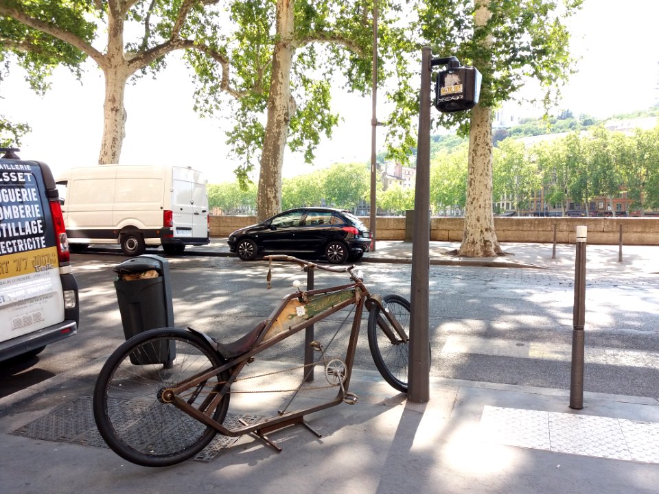 Lyon 1er - Quai de la Pêcherie, draisienne