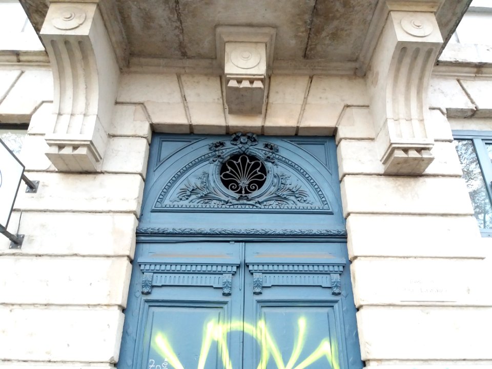 Lyon 1er - Quai André Lassagne - Porte au numéro 13 - Haut