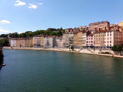 Lyon 1er - Quai Saint Vincent, depuis la passerelle Saint-Vincent