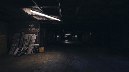 Dark empty indoors photo