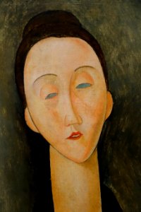Lunia Czechwska by Amedeo Modigliani, detail, c. 1918, oil on canvas - Museu de Arte de São Paulo - DSC07276