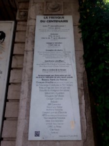 Lyon - Avenue Berthelot - Panneau La Fresque du centenaire