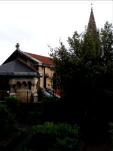 Lyon 1er - Église du Bon Pasteur, haut de l'abside et du clocher