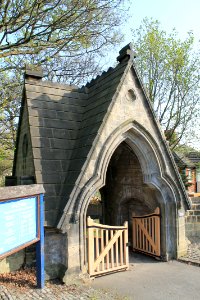 Lychgate at Holy Trinity Church, Meanwood 2019-04-22 (3)