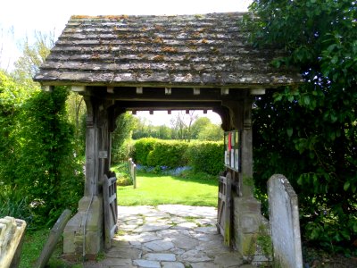 Lychgate at St Nicholas' Church, Rectory Lane, Charlwood (NHLE Code 1277824) (May 2012)