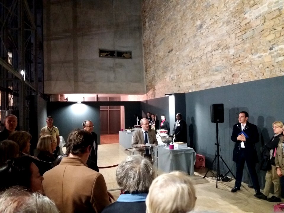 Lyon 2e - Archives municipales de Lyon - Le Maire et l'Architecte, vernissage, discours de Louis Faivre d'Arcier (1)