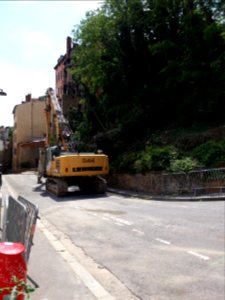Lyon 4e - Montée Bonafous, vue sur l'immeuble incendié (2)