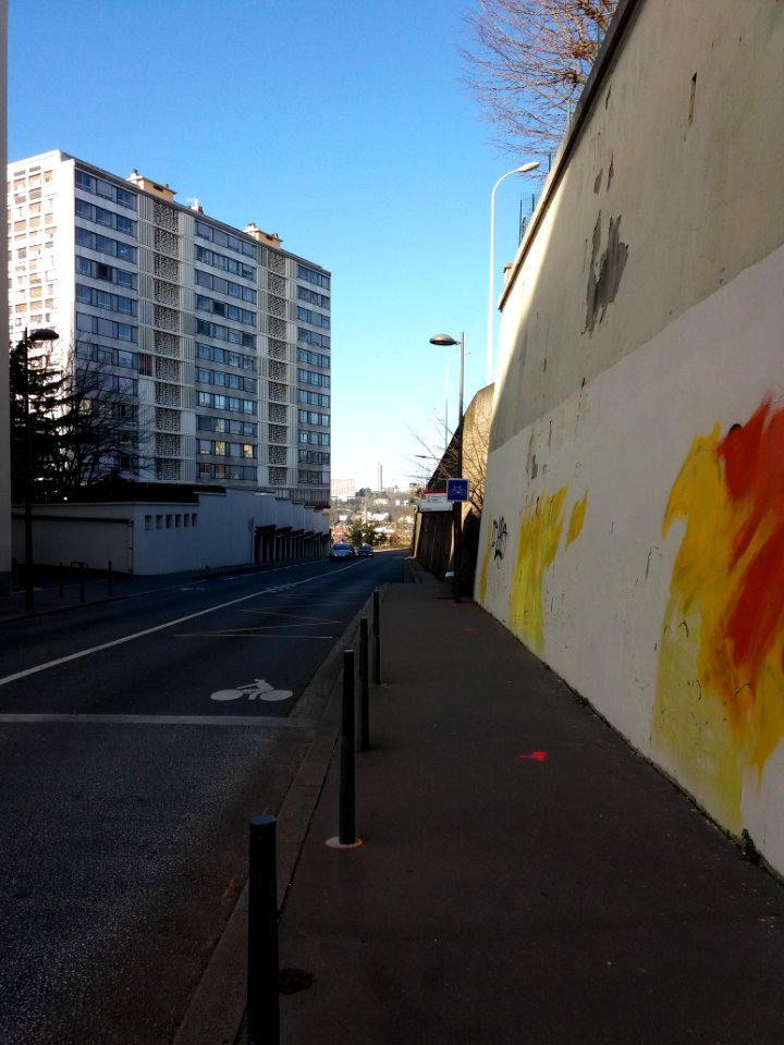 Lyon 4e - Montée des Esses, depuis le boulevard de la Croix-Rousse