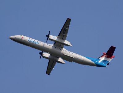 LX-LGE Luxair De Havilland Canada DHC-8-402Q Dash 8 take-off 13july2013