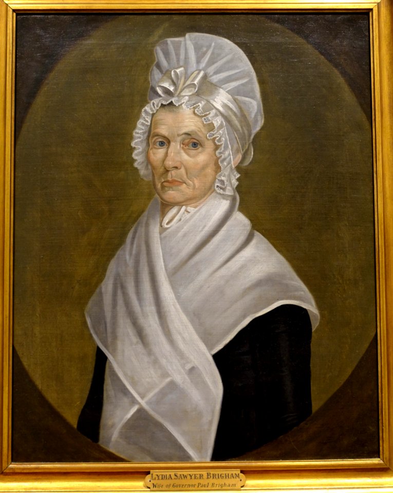 Lydia Sawyer Brigham by William Jennys (active 1795-1810), c. 1802, oil on canvas - Bennington Museum - Bennington, VT - DSC08760