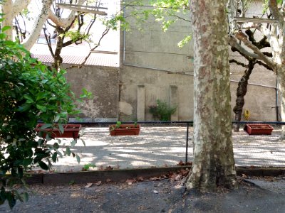 Lyon 4e - Passage Claude-Louis Perret, terrain de boules de l'USF