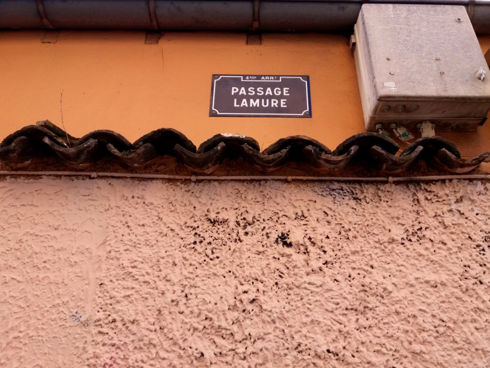 Lyon 4e - Passage Lamure, plaque