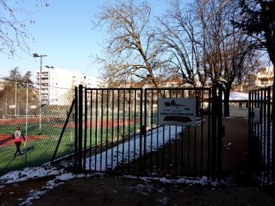Lyon 4e - Parc Francis Popy - Entrée du court de tennis