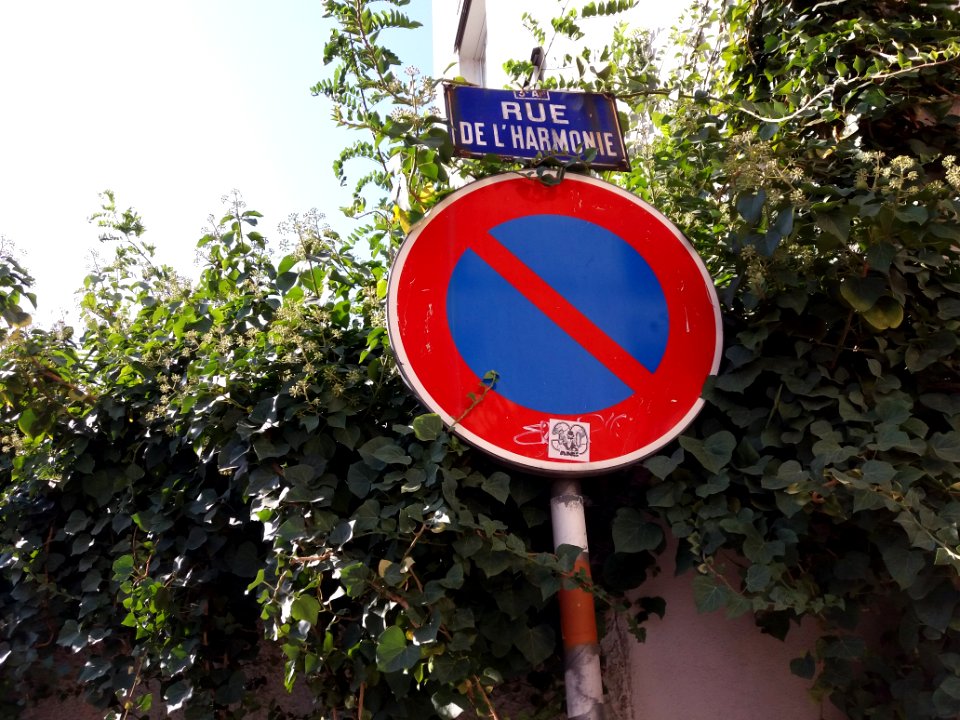 Lyon 4e - Rue de l'Harmonie, plaque et panneau