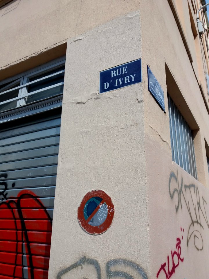 Lyon 4e - Rue d'Ivry, plaque