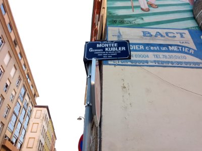 Lyon 4e - Montée Georges Kubler, plaque