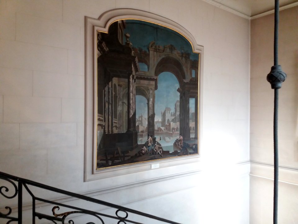Lyon 2e - Hôtel de Villeroy, grand escalier, tableau 2