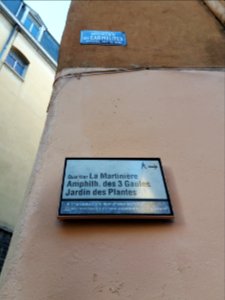 Lyon 1er - Montée des Carmélites, plaque ancienne voie du Rhin