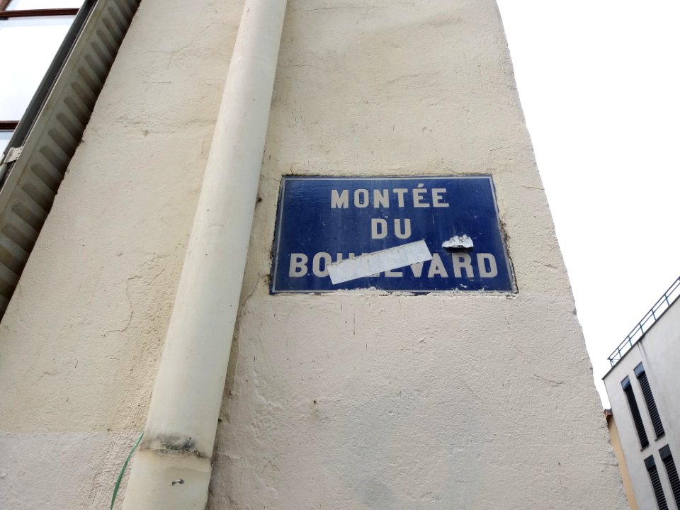 Lyon 1er - Montée du Boulevard, plaque