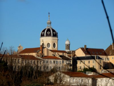 Lyon 1er - Clocher de l'église Saint Bruno lès Chartreux - Depuis le chemin de Montauban