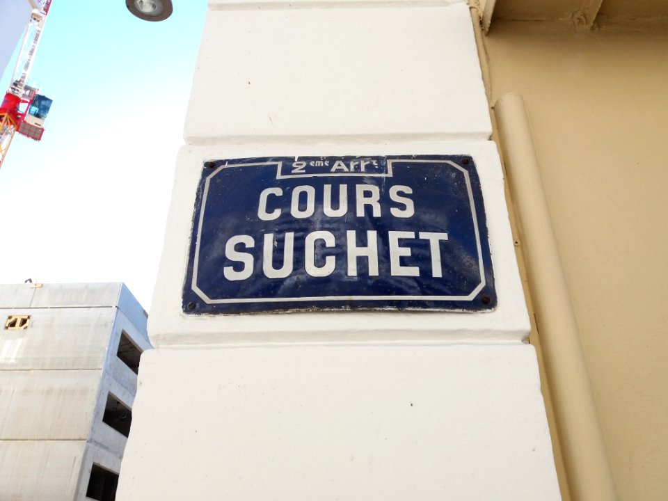 Lyon 2e - Cours Suchet, plaque