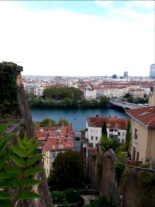 Lyon 1er - Bastion Saint Laurent, vue sur la montée Bonafous et le Rhône