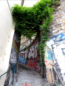 Lyon 1er - Montée Coquillat, en arrivant ruelle des Fantasques