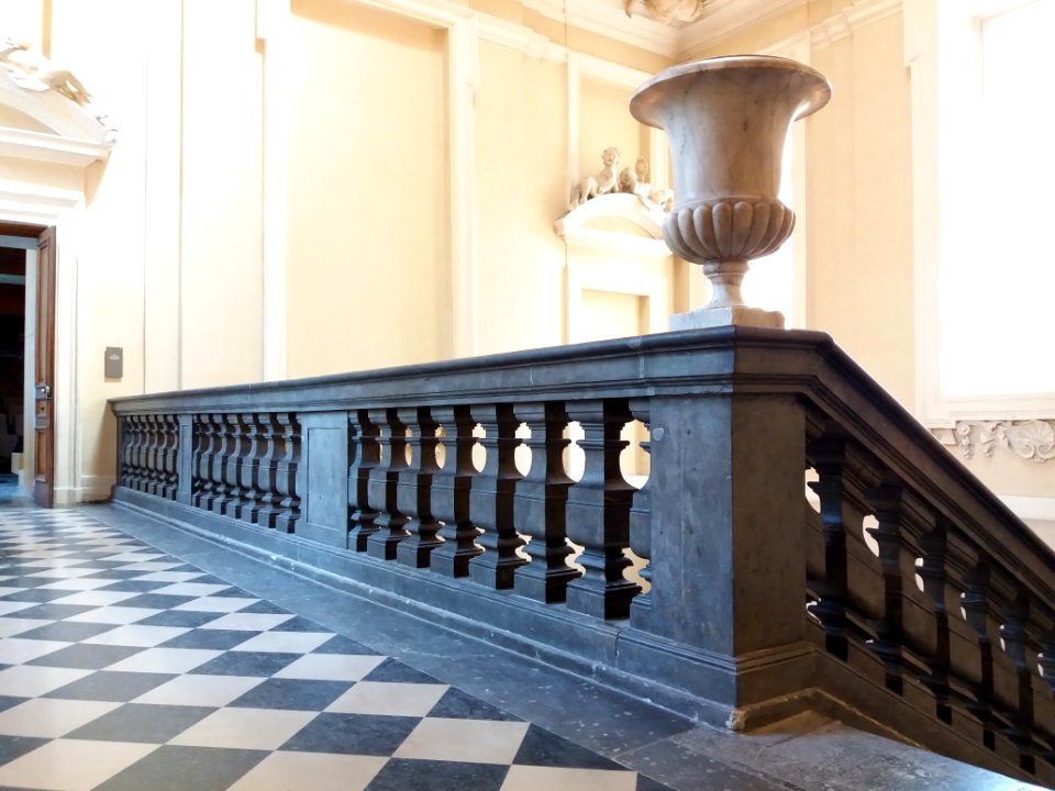 Lyon 1er - Palais Saint-Pierre, escalier d'honneur des Dames de Saint-Pierre, rampe du deuxième étage