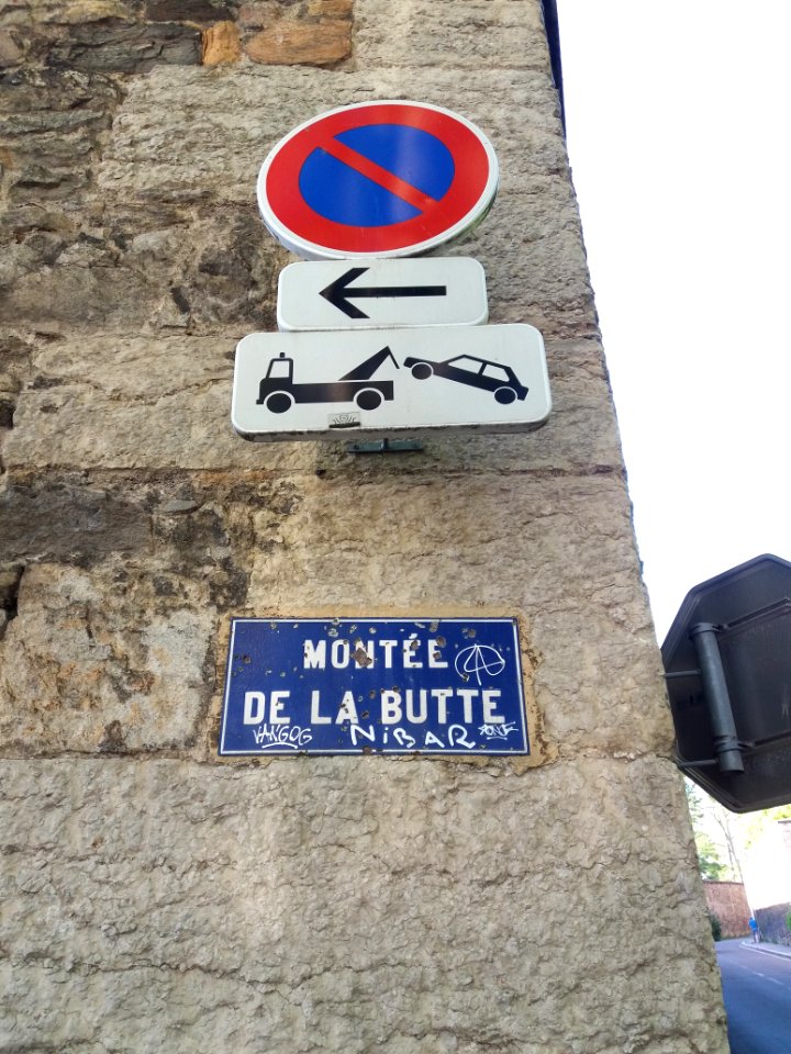 Lyon 1er - Montée de la Butte, plaque