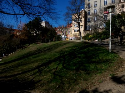 Lyon 1er - Parc Sutter, haut, depuis le virage est