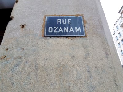 Lyon 1er - Rue Ozanam, plaque