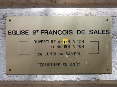 Lyon 2e - Église Saint François de Sales, plaque place Charles Marie Widor