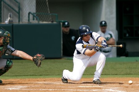 Home plate hit bat photo