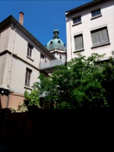 Lyon 2e - Église Saint François de Sales, clocher depuis la rue Sala