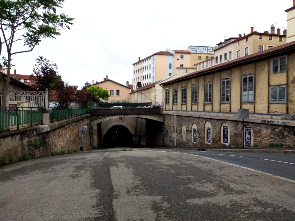 Lyon 1er - Tunnel de la rue Terme, depuis le boulevard de la Croix-Rousse