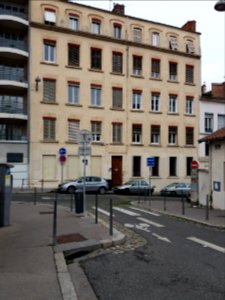 Lyon 1er - Rue Jean-Baptiste Say, immeuble au numéro 9, depuis la rue de Crimée