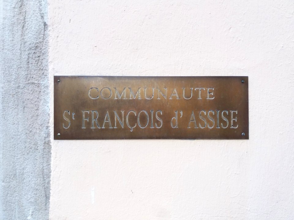 Lyon 1er - Rue Rast-Maupas, plaque Communauté Saint-François d'Assise