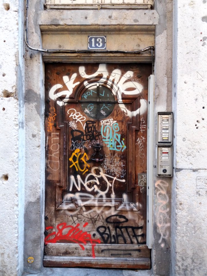 Lyon 1er - Rue Hippolyte Flandrin - Porte au numéro 13