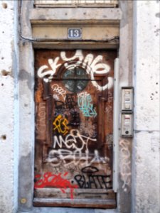Lyon 1er - Rue Hippolyte Flandrin - Porte au numéro 13