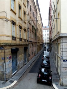 Lyon 1er - Rue Donnée, depuis le square de l'Abbé Rozier