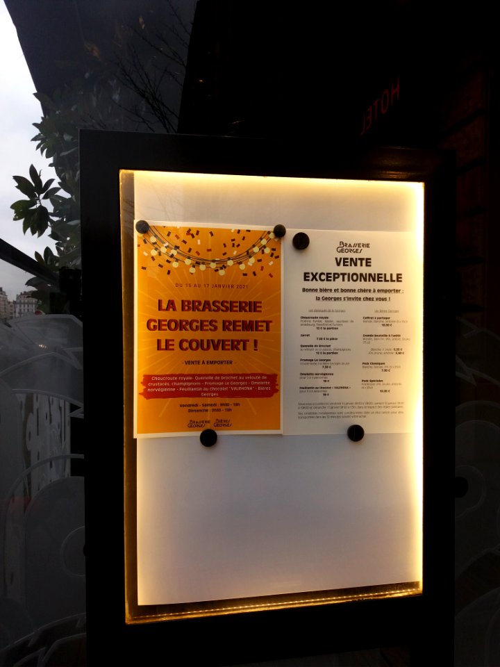 Lyon 2e - Cours de Verdun-Perrache - Brasserie Georges - Vente exceptionnelle pendant la fermeture Covid-19